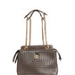 Brown Quilted Lambskin Leather Dotcom Click Small Shoulder Bag