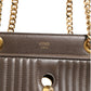 Brown Quilted Lambskin Leather Dotcom Click Small Shoulder Bag