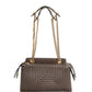 Brown Quilted Lambskin Leather Dotcom Click Small Shoulder Bag