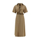 Brown Cotton Casual Dress