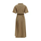 Brown Cotton Casual Dress