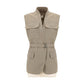 Beige Cotton Sleveless Jacket