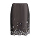 Gray Silk Midi Skirt