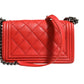 Red Diamond Stitch Calfskin Leather New Medium Boy Bag