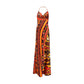 Multicolor Silk Long Dress
