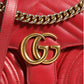 Marmont Small Shoulder Bag in Rosso Ancora Red Leather