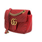 Marmont Small Shoulder Bag in Rosso Ancora Red Leather