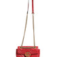 Marmont Small Shoulder Bag in Rosso Ancora Red Leather