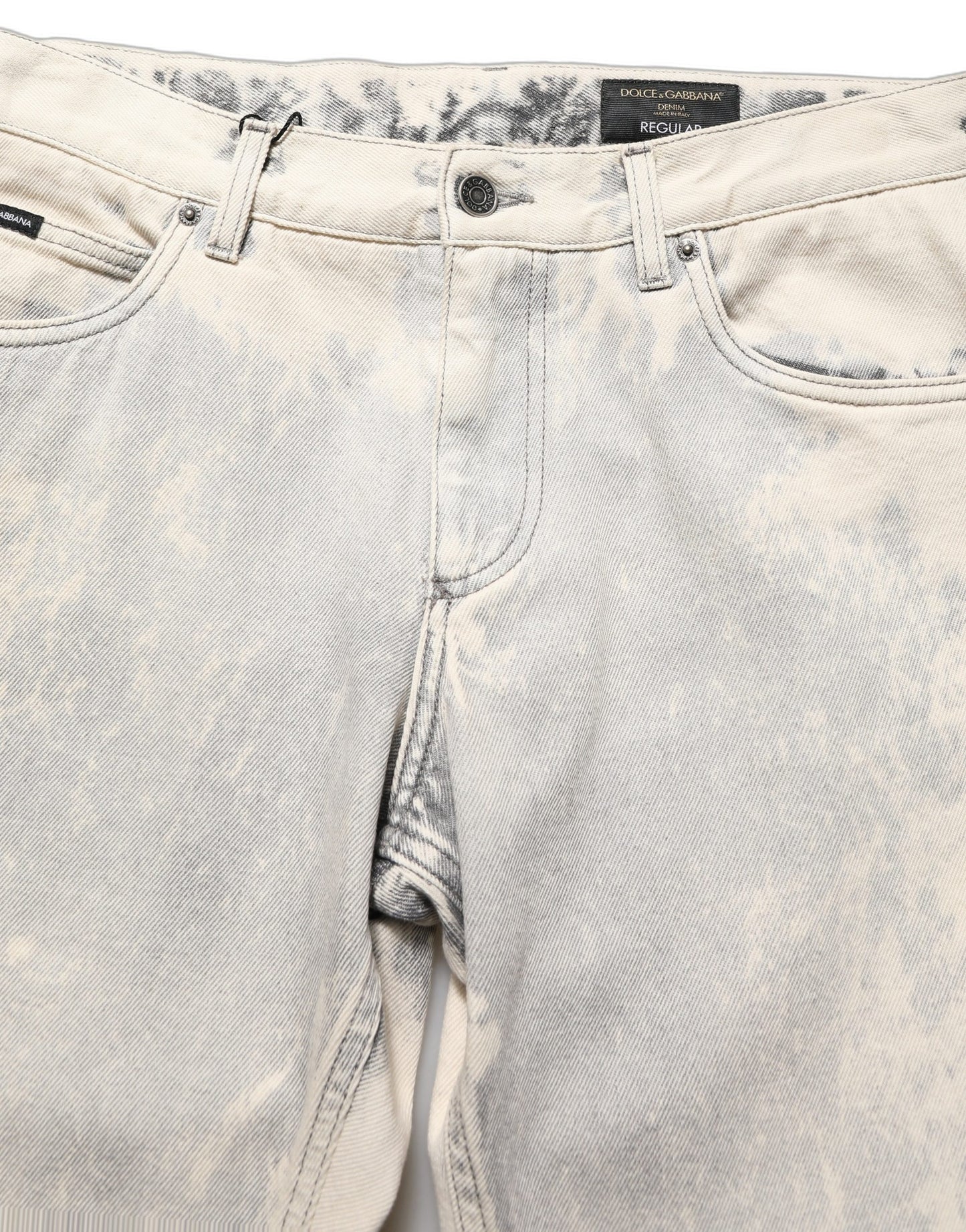 Beige Tie Dye Cotton Straight Men Denim Jeans