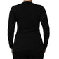 Black Long Sleeves Crew Neck Pullover Sweater