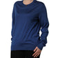 Blue Silk DG Logo Crew Neck Pullover Sweater