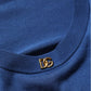 Blue Silk DG Logo Crew Neck Pullover Sweater