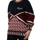Blue Red Paneled 'Royals' Patch Sweatshirt Sweater