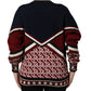 Blue Red Paneled 'Royals' Patch Sweatshirt Sweater