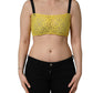 Yellow Cotton Crepe Chiffon Crop Bralette Top