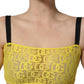 Yellow Cotton Crepe Chiffon Crop Bralette Top