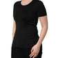 Black Cotton Round Neck Short Sleeve T-shirt
