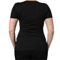 Black Cotton Round Neck Short Sleeve T-shirt