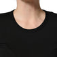 Black Cotton Round Neck Short Sleeve T-shirt