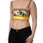 Multicolor Majolica Print Cotton Crop Top