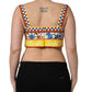 Multicolor Majolica Print Cotton Crop Top