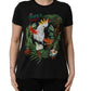 Black Tropical Jungle Round Neck T-shirt