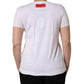 White D&G is Flowers Print Round Neck T-shirt