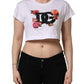 White DG Floral Cotton Jersey Crop T-shirt