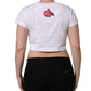 White DG Floral Cotton Jersey Crop T-shirt