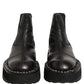 Black Leather Slip On Chelsea Boots Shoes