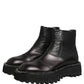 Black Leather Slip On Chelsea Boots Shoes
