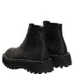 Black Leather Slip On Chelsea Boots Shoes