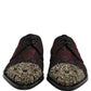 Black Red Embellished Derby Dress Formal Shoes