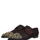 Black Red Embellished Derby Dress Formal Shoes