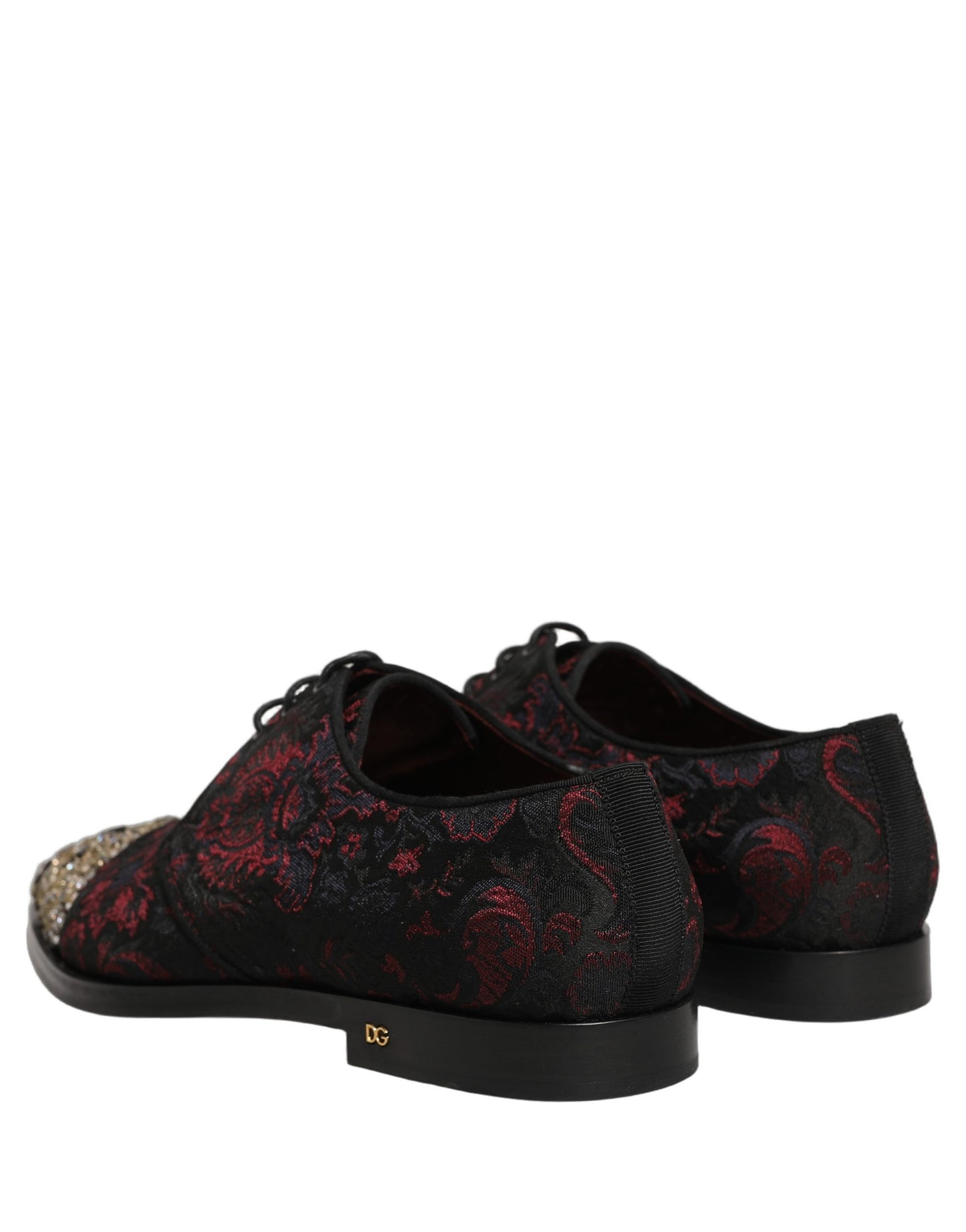 Black Red Embellished Derby Dress Formal Shoes