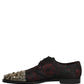 Black Red Embellished Derby Dress Formal Shoes