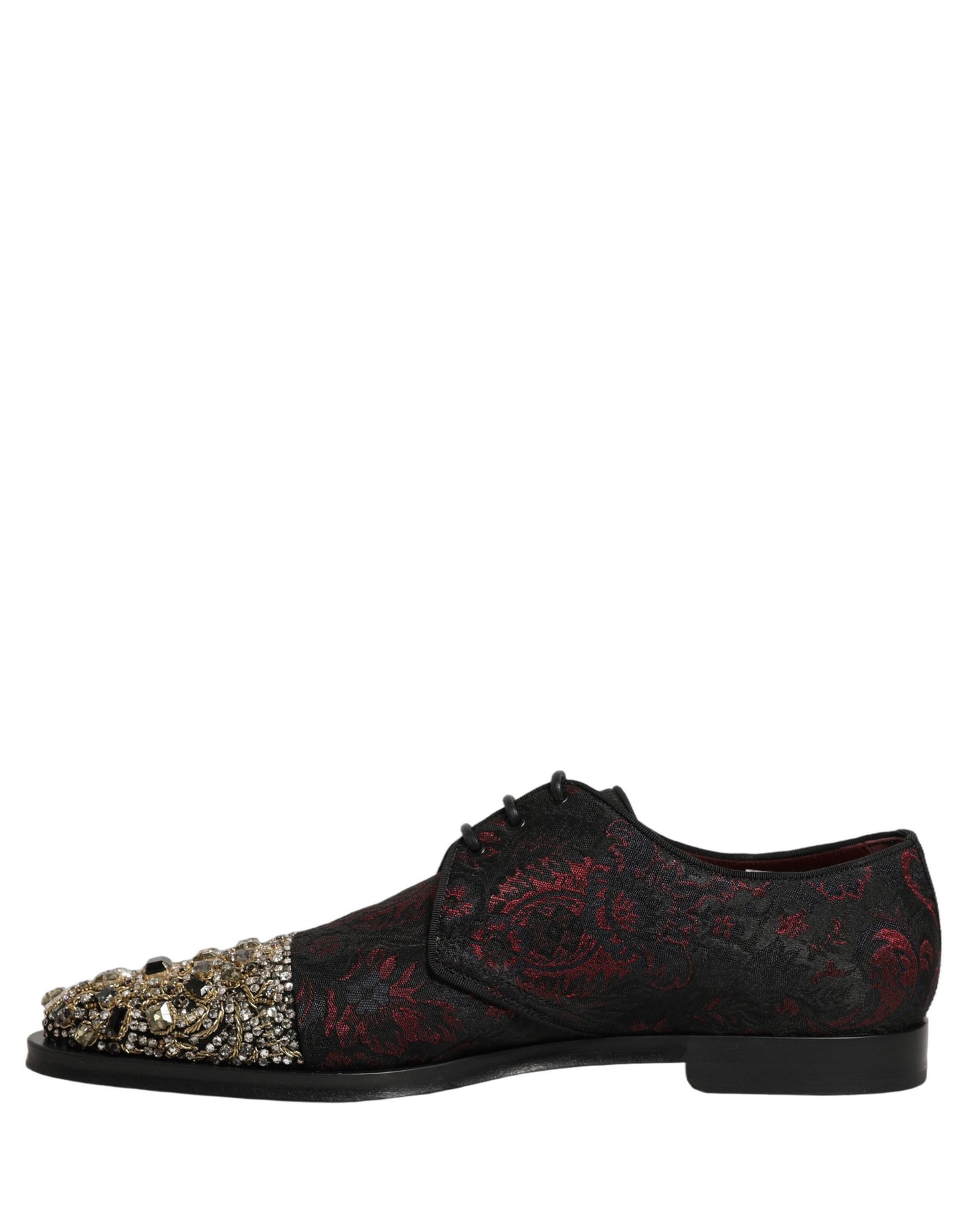 Black Red Embellished Derby Dress Formal Shoes