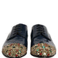 Blue Embellished Men Derby Dress Formal Shoes