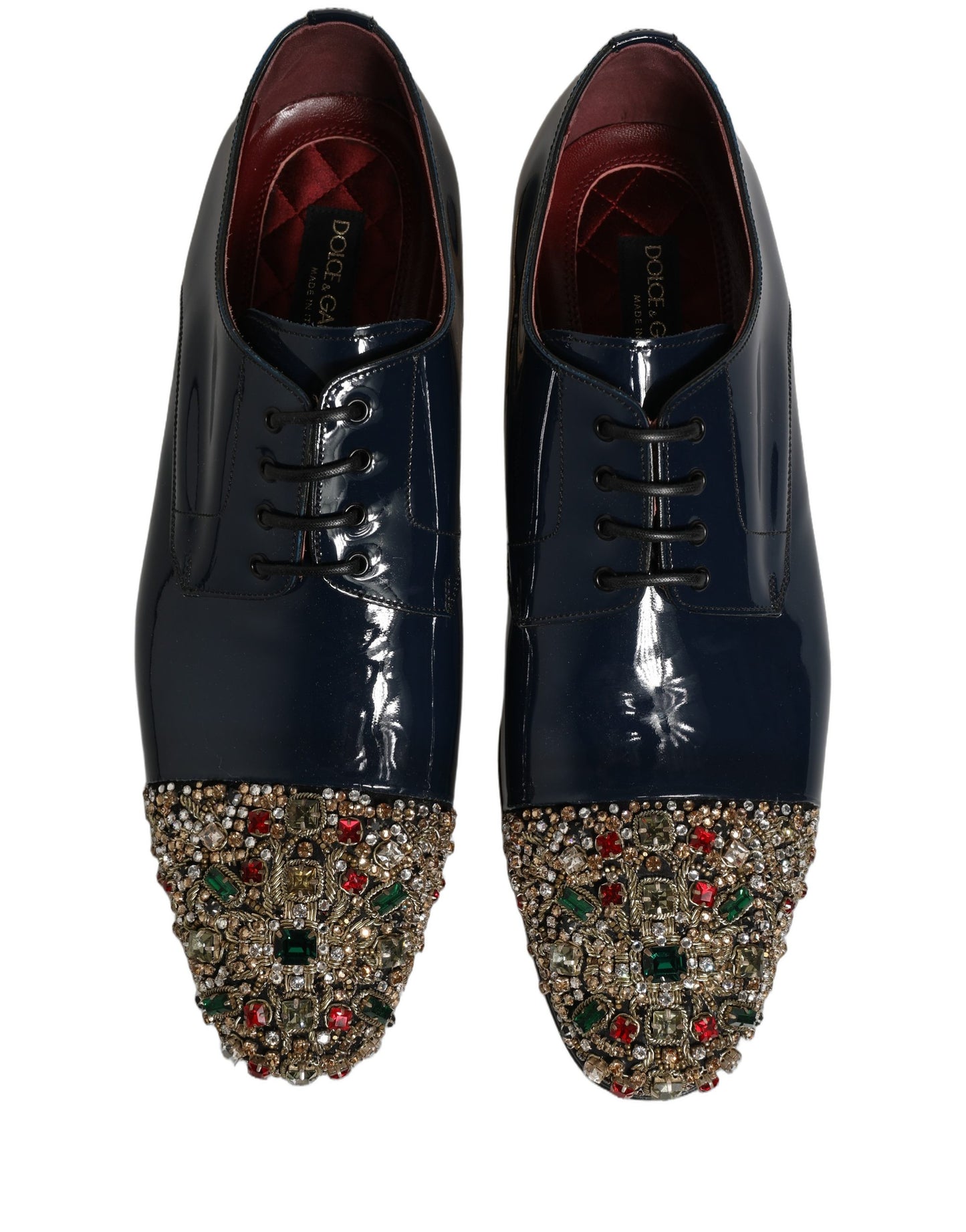 Blue Embellished Men Derby Dress Formal Shoes