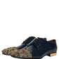 Blue Embellished Men Derby Dress Formal Shoes