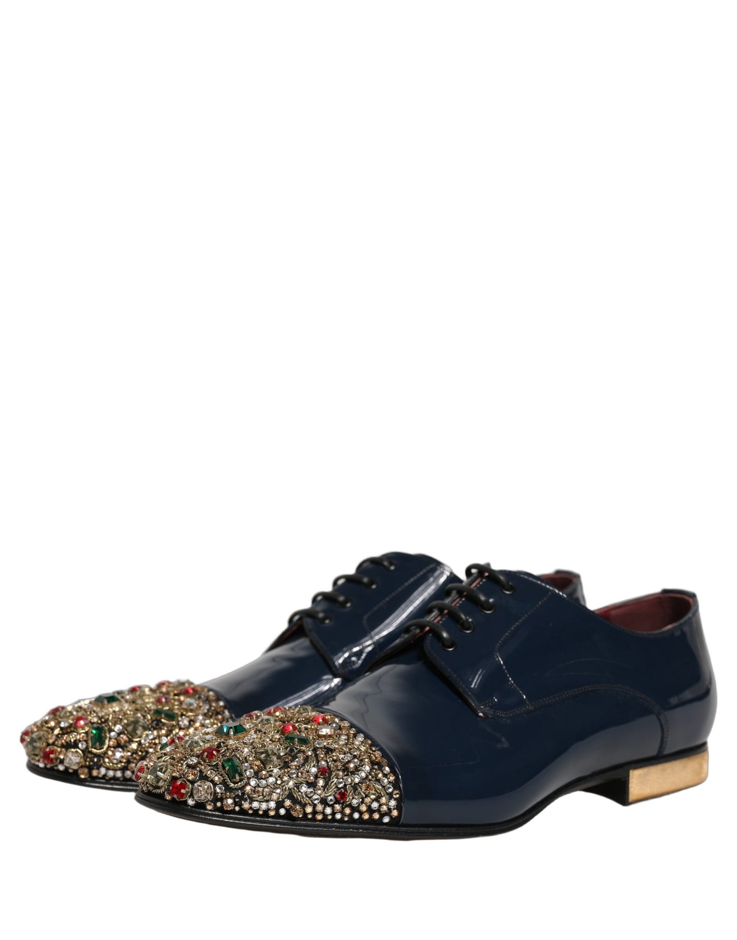 Blue Embellished Men Derby Dress Formal Shoes