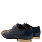 Blue Embellished Men Derby Dress Formal Shoes