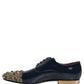 Blue Embellished Men Derby Dress Formal Shoes
