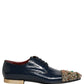 Blue Embellished Men Derby Dress Formal Shoes