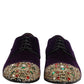 Violet Suede Embellished Derby Dress Shoes