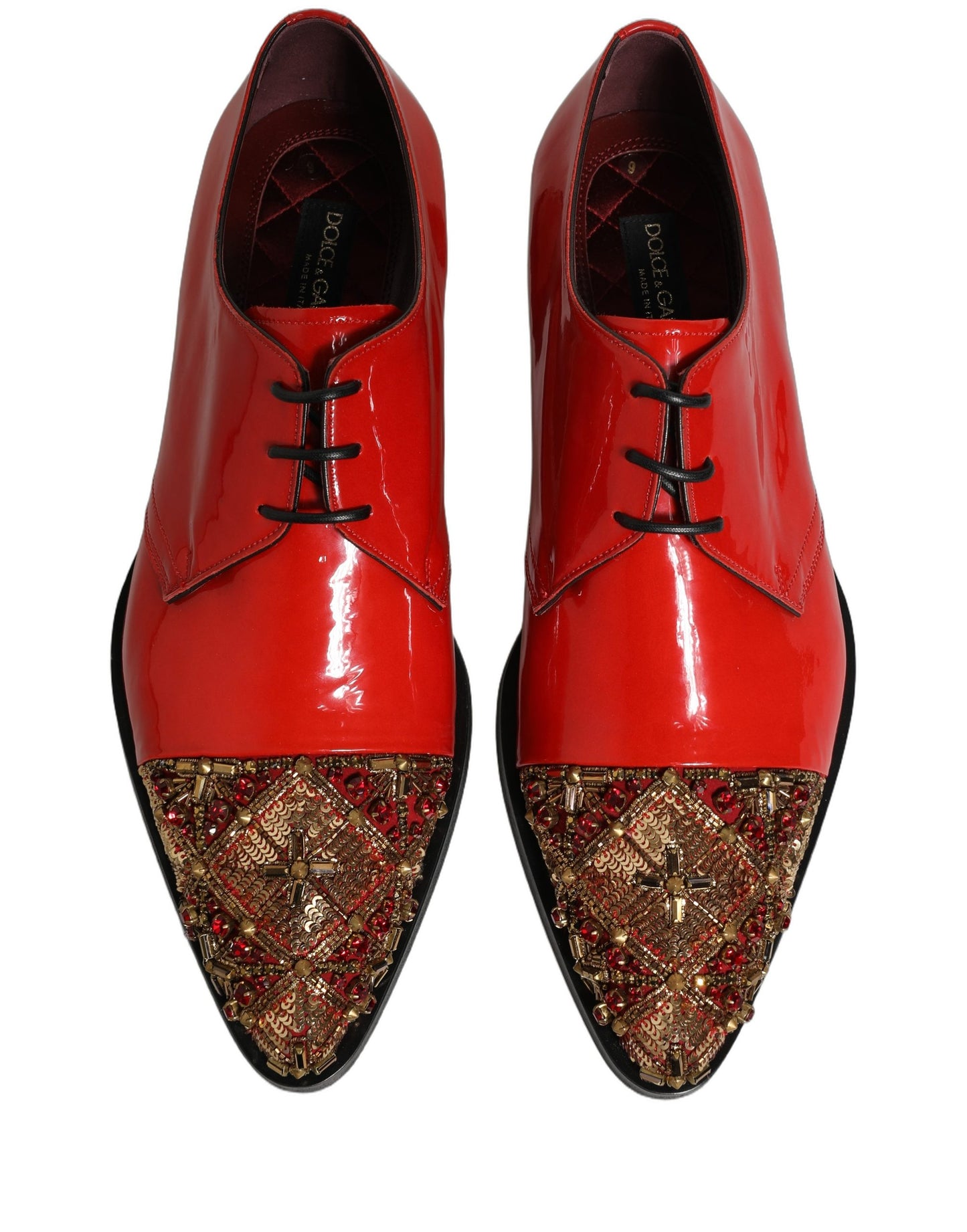 Red Embellished Men Derby Dress Formal Shoes
