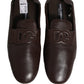 Brown Deerskin Leather Driver Loafers Shoes