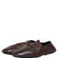 Brown Deerskin Leather Driver Loafers Shoes
