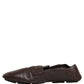 Brown Deerskin Leather Driver Loafers Shoes
