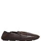 Brown Deerskin Leather Driver Loafers Shoes